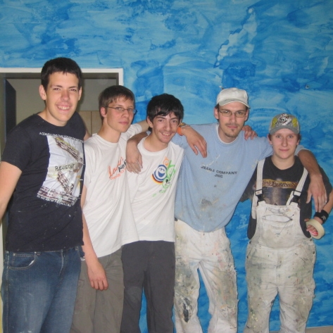 Schüler beim Malerprojekt
